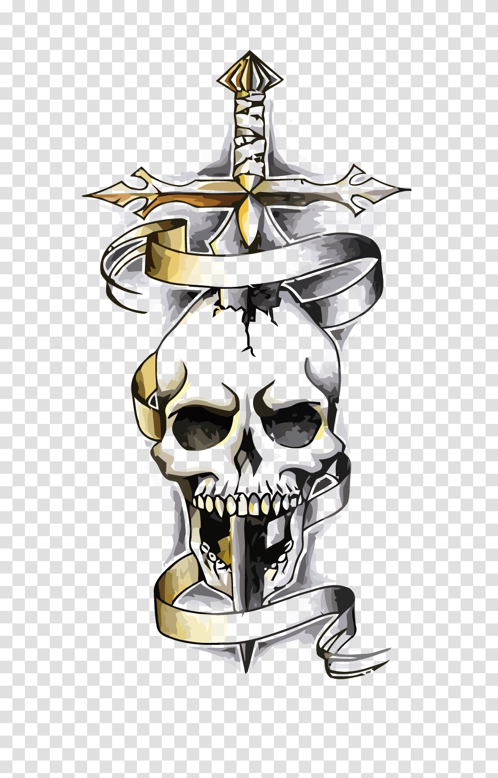 Dragon Vector Tattoo Skeleton Skull Dragon Vector Skull And Dagger Tattoo, Sunglasses, Accessories, Accessory, Mask Transparent Png