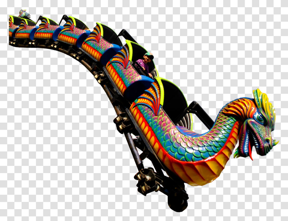 Dragon Wagon Roller Coaster Roller Coaster, Person, Human, Amusement Park, Pattern Transparent Png