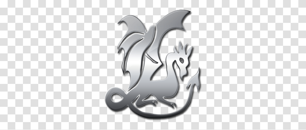 Dragon White Logo Silver Dragon Logo, Stencil Transparent Png