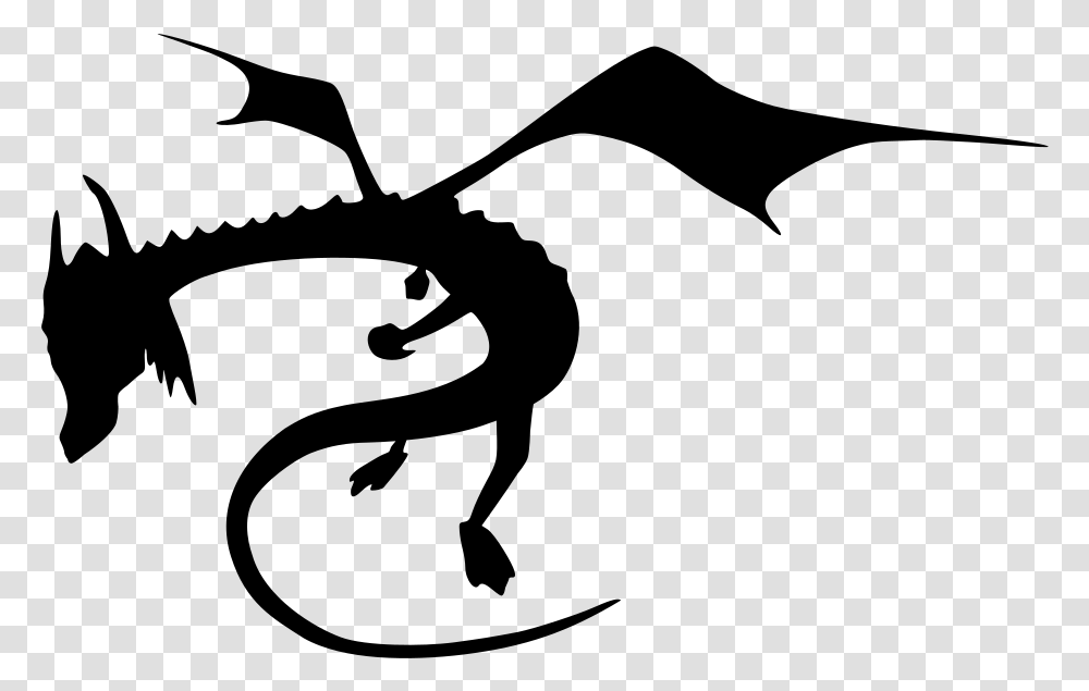 Dragon Wings Spread Silhouette Illustration, Gray, World Of Warcraft Transparent Png
