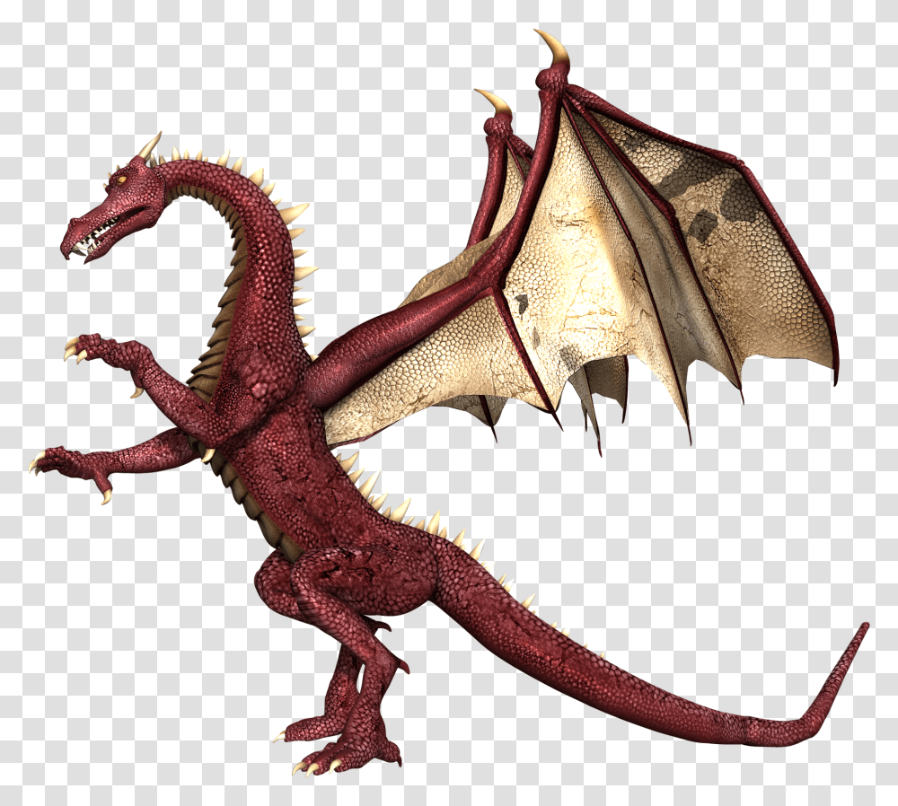 Dragon Wings Standing Realistic Dragon With White Background, Lizard, Reptile, Animal, Dinosaur Transparent Png