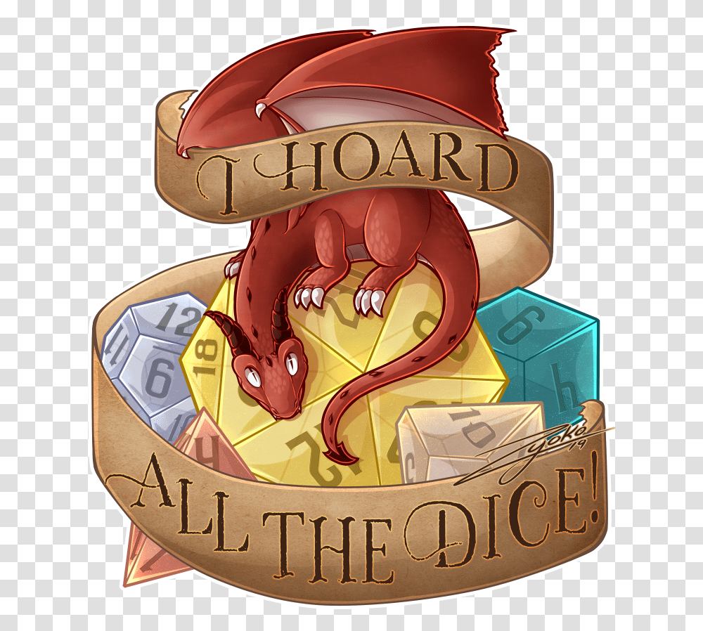 Dragon With Dice Hoard, Helmet, Label Transparent Png