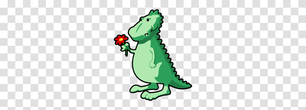 Dragon With Flower Clipart, Reptile, Animal, Crocodile, Alligator Transparent Png