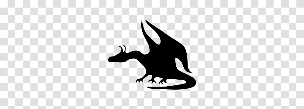 Dragon With Long Ears Sticker, Silhouette, Stencil, Animal, Horse Transparent Png