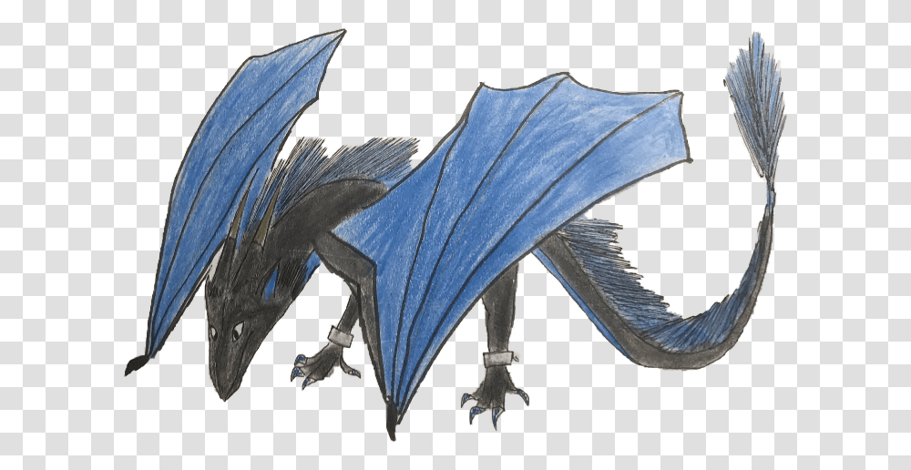 Dragon Wyvern Dark Night Blue Black Art Aura Clip Art, Bird, Animal Transparent Png