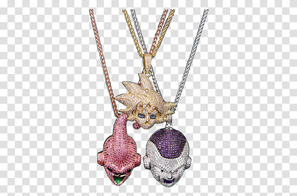 Dragonball Z 3 Piece Gold Chain Set Dragon Ball Z Gold Chain, Pendant, Necklace, Jewelry Transparent Png
