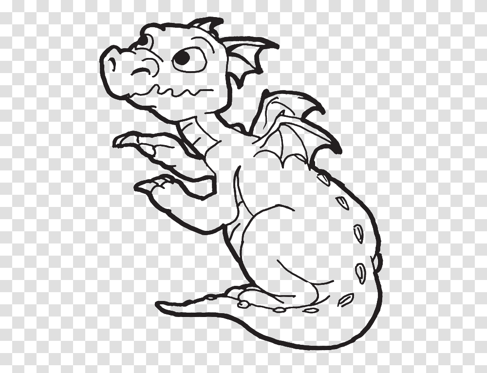 Dragons Coloring Pages For Kids Easy Dragon Coloring Pages, Stencil Transparent Png