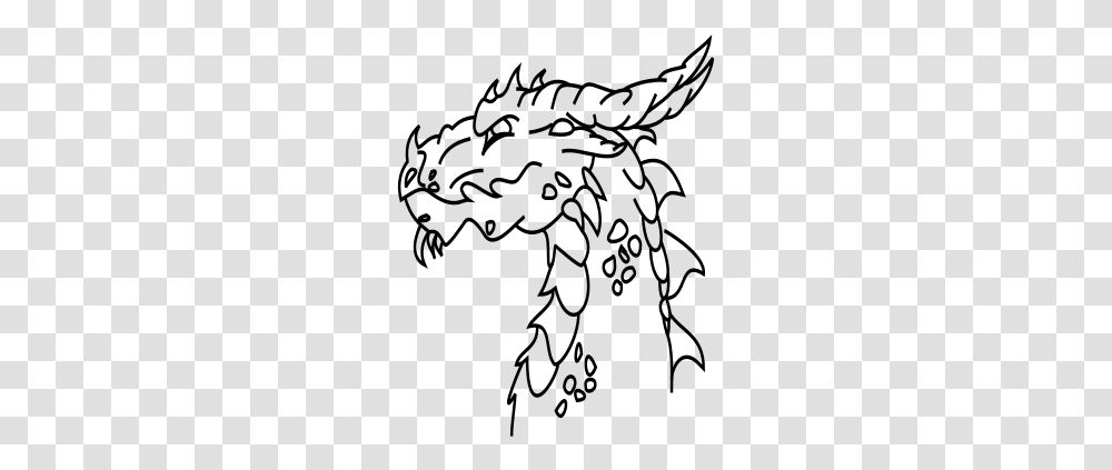 Dragons Head Black And White Clipart Dragon Tail, Gray, World Of Warcraft Transparent Png