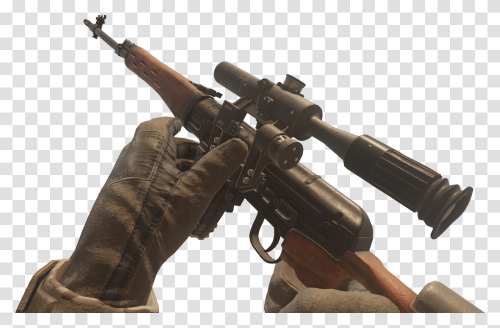 Dragunov Inspect Mwr Cod Ww2 Sniper Inspect, Weapon, Weaponry, Person, Human Transparent Png