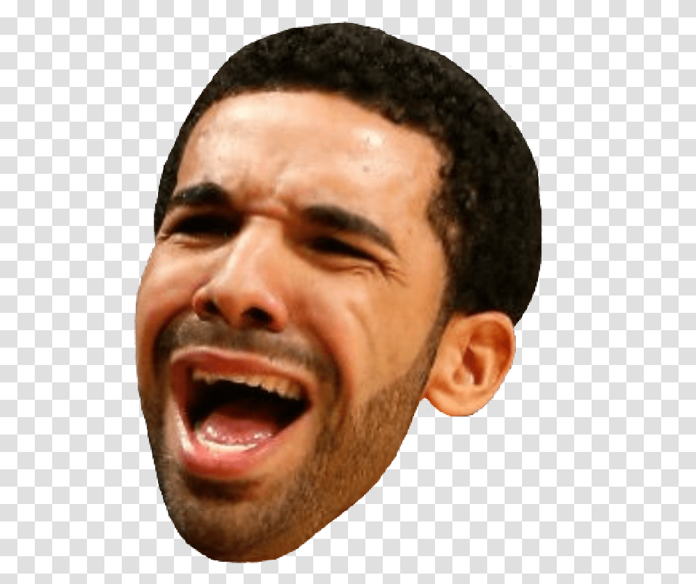 Drake Face, Person, Human, Head, Laughing Transparent Png