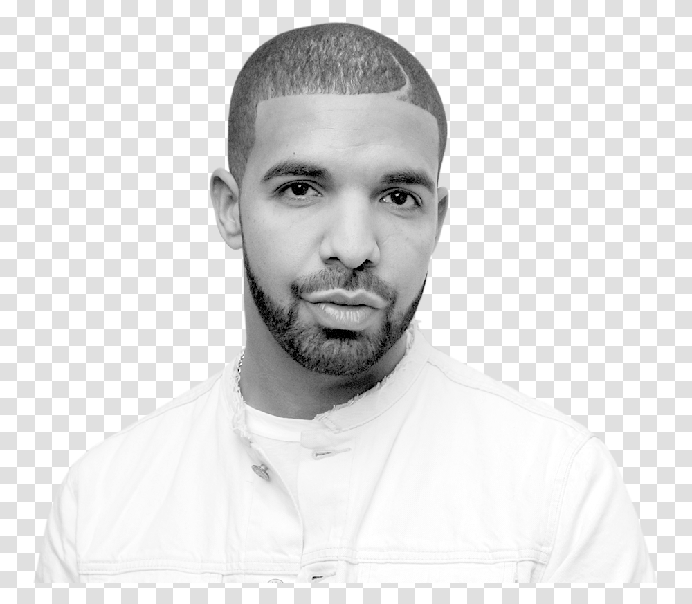 Drake Hair Jpg Black And White Download Drake And 14 Year Old, Face, Person, Human, Beard Transparent Png