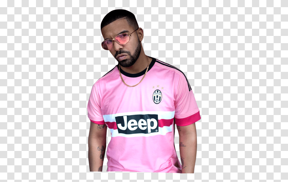 Drake Juventus Pink Jersey, Apparel, Person, Human Transparent Png