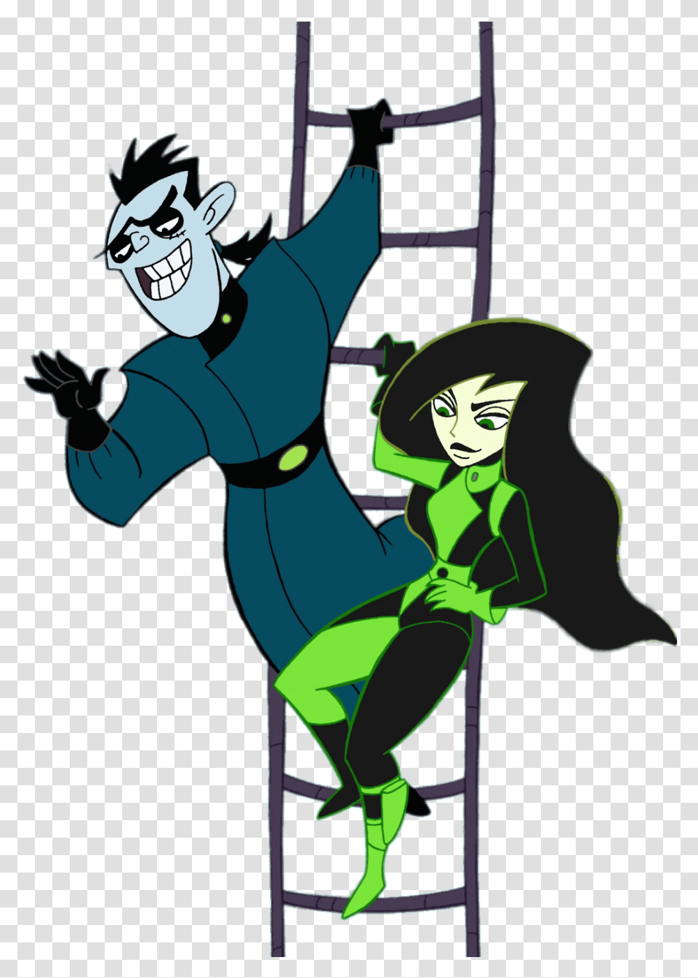 Drakken And Shego Escaping Shego Kim Possible Villains, Person, Mammal, Animal, Wildlife Transparent Png
