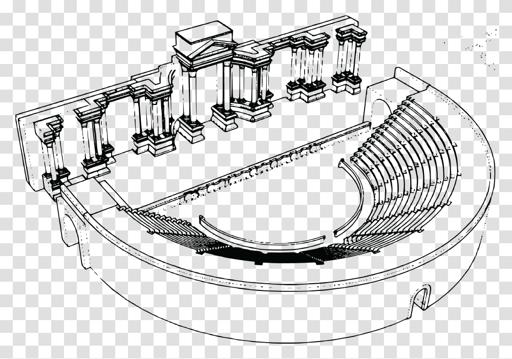 Drama Faces Roman Theater Clipart Black And White, Outdoors, Nature Transparent Png