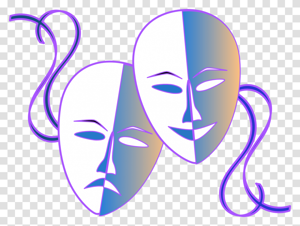 Drama Masks Clipart, Head, Modern Art, Floral Design Transparent Png