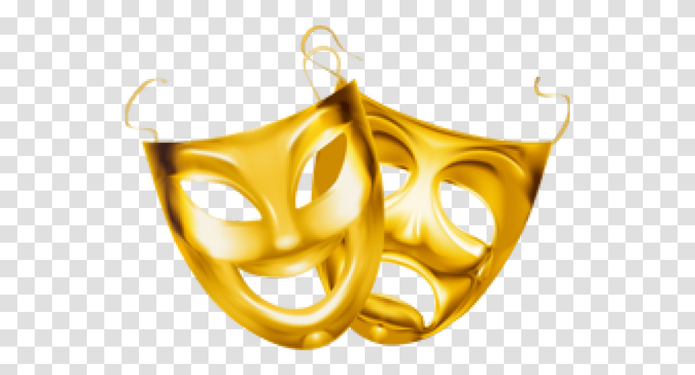 Drama Masks Gold Theatre Mask, Crowd, Carnival, Parade, Head Transparent Png