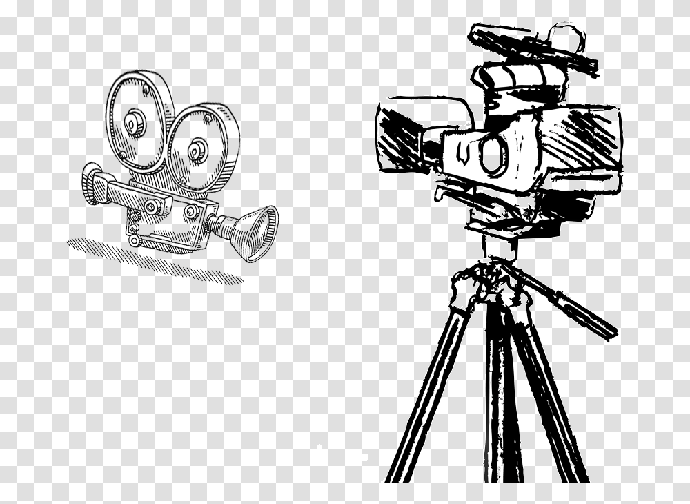 Draw A Camera On Tripod, Electronics, Video Camera Transparent Png