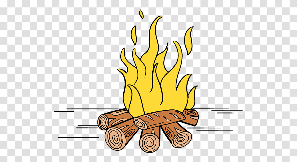 Draw A Cartoon Fire Draw A Fire Pit, Flame, Bonfire Transparent Png