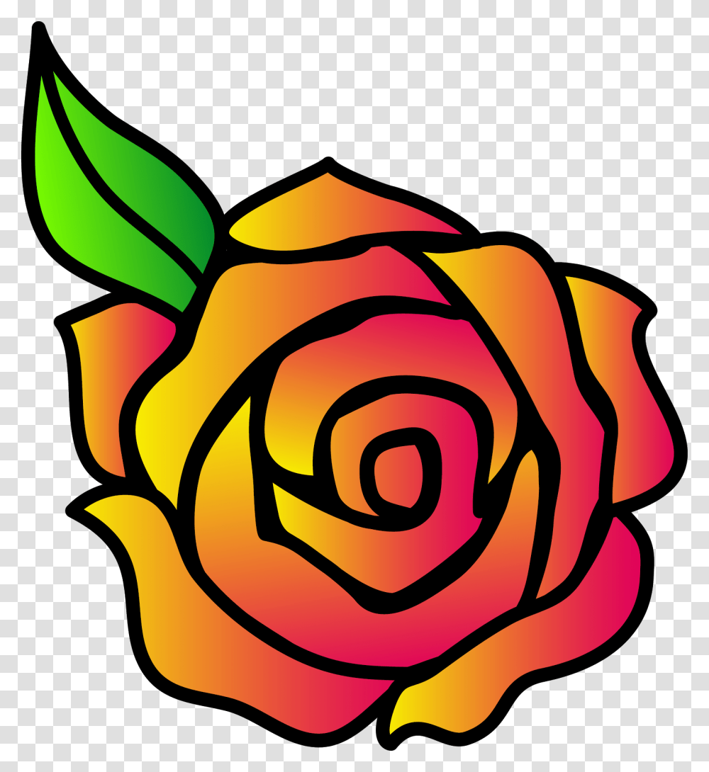 Draw A Cartoon Rose, Flower, Plant, Blossom Transparent Png