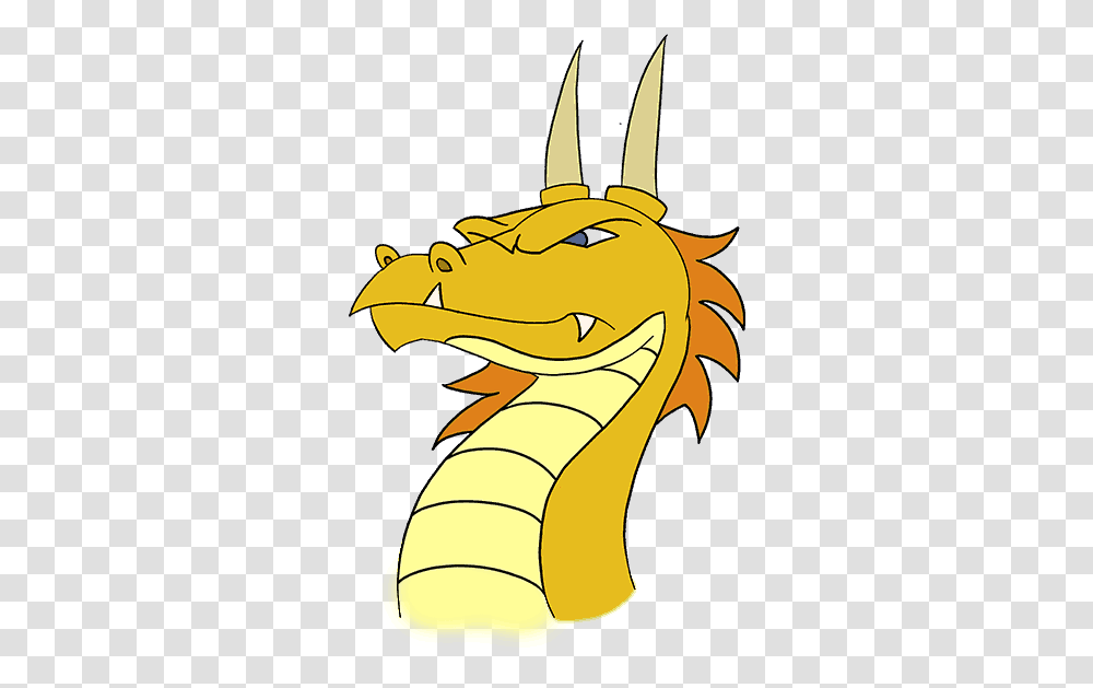 Draw A Dragon Head Image Cartoon Dragon Drawing Transparent Png