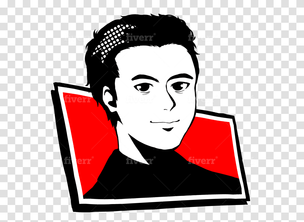 Draw A Persona 5 Style Portrait By Vellaude Clip Art, Human, Text, Symbol, Logo Transparent Png