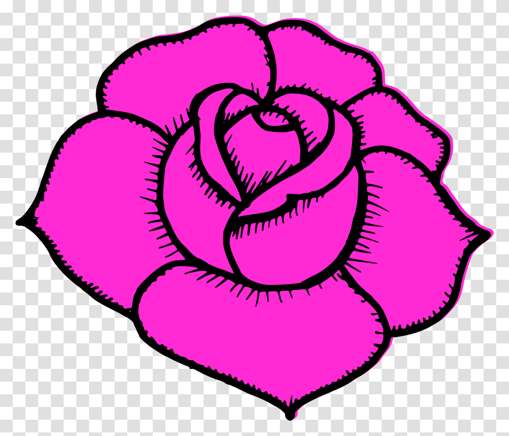 Draw A Simple Tudor Rose Outline Drawings Flower Step By Step, Plant, Blossom, Petal, Heart Transparent Png