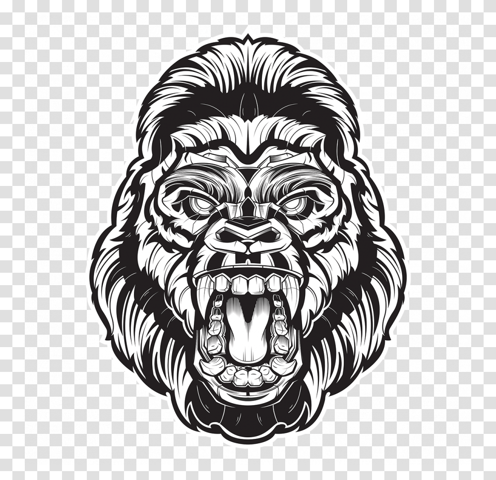 Draw Angry Gorilla Drawings Of Mountain Free Drawing Angry Gorilla, Mammal, Animal, Hook Transparent Png