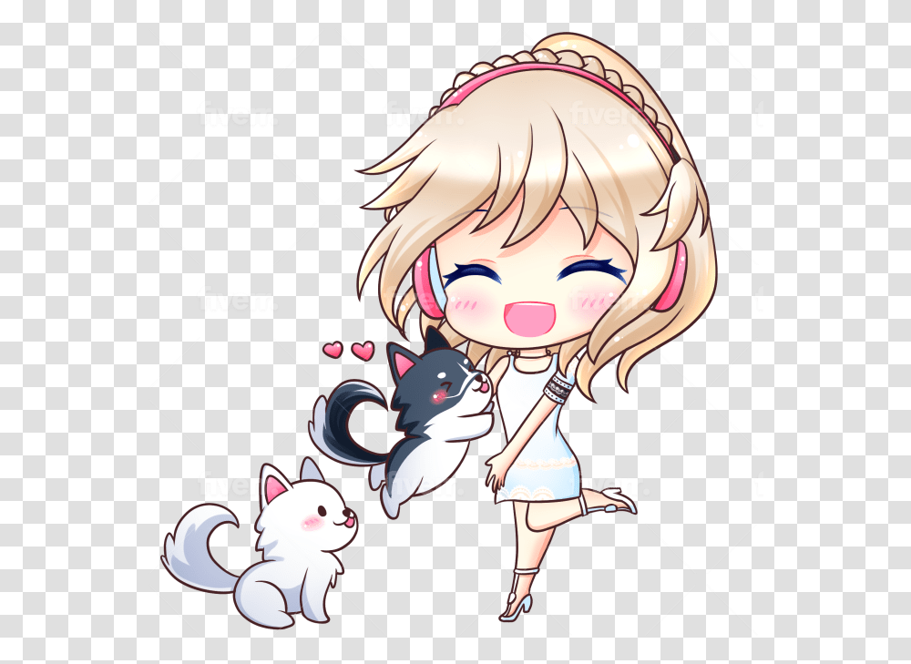 Draw Anything And Character Into Cute Anime Chibi Style By Girly, Comics, Book, Manga, Cat Transparent Png