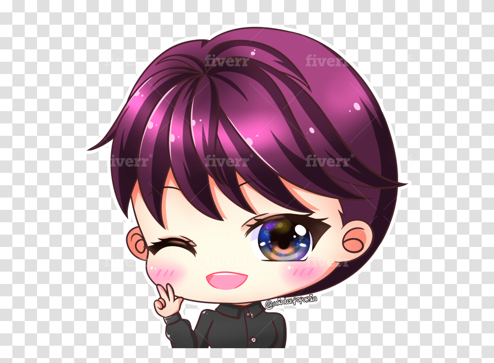 Draw Anything And Character Into Cute Anime Chibi Style Cartoon, Helmet, Clothing, Apparel, Comics Transparent Png