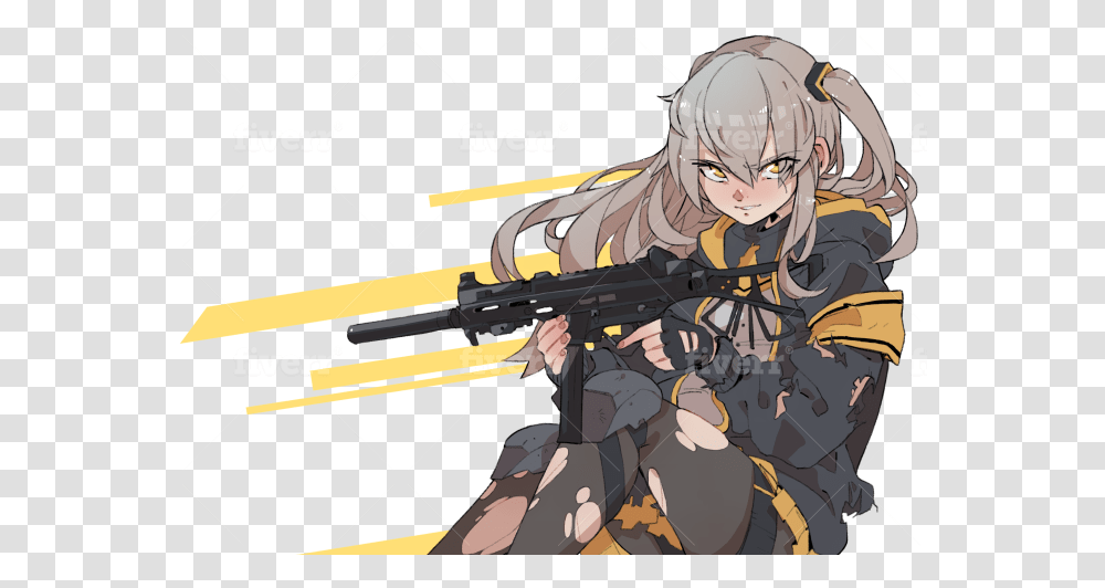 Draw Cute Anime Girls By Knuxyy Cartoon, Gun, Weapon, Weaponry, Helmet Transparent Png