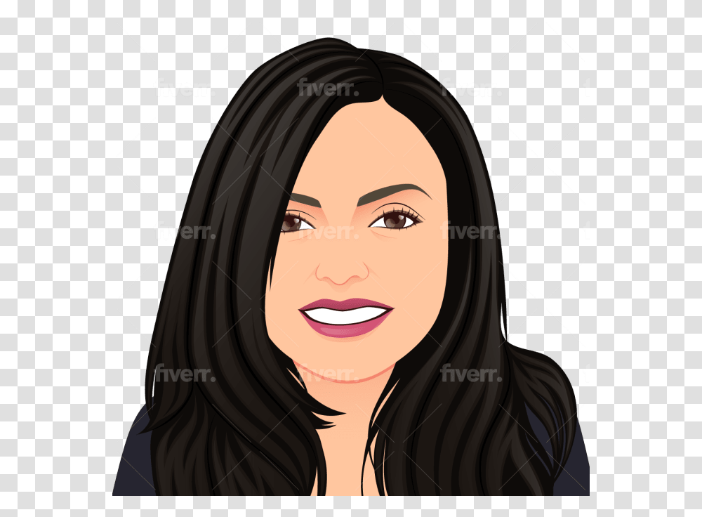 Draw Cute Cartoon Avatar And Funny Emojis From Your Photo For Women, Face, Person, Hair, Female Transparent Png