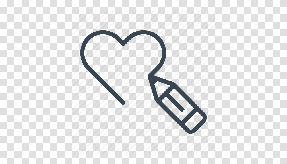 Draw Drawing Heart Love Pencil Icon, Cushion, Bow, Tool Transparent Png