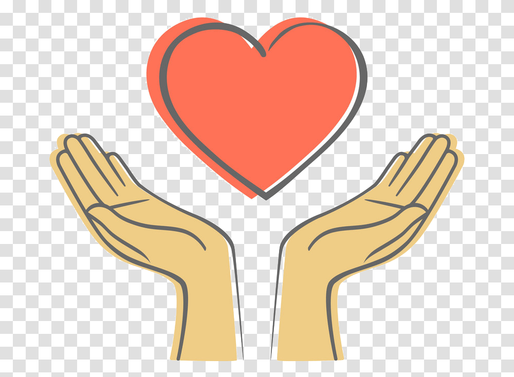 Draw Hands Holding A Heart Transparent Png