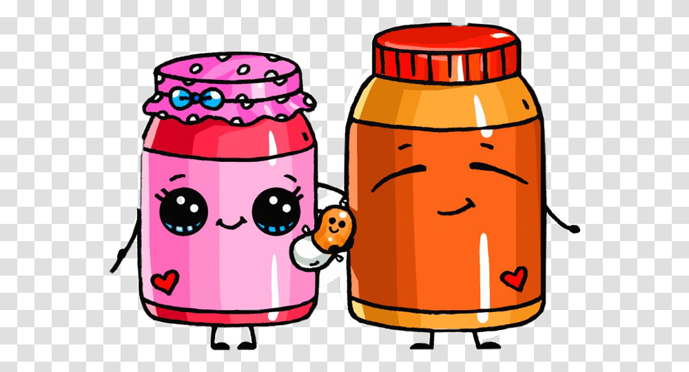 Draw So Cute Peanut Butter And Jelly Clipart Cute Peanut Butter And Jelly Sandwich, Tin, Can, Food, Jar Transparent Png