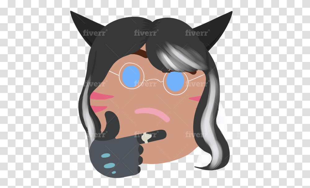 Draw Thinking Emoji Versions Of Your Character Or Furry Fiverr, Face, Head, Smile, Female Transparent Png