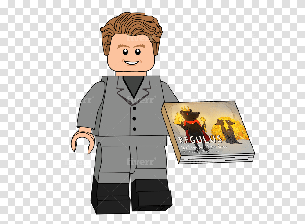 Draw You As A Lego Minifigure Cartoon, Person, Clothing, Text, Coat Transparent Png