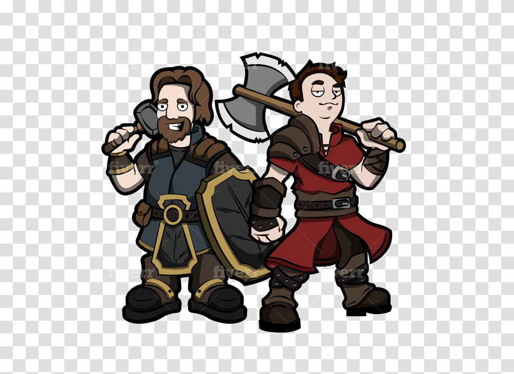 Draw You As A Medieval Rpg Video Game Character Cartoon, Person, People, Duel, Poster Transparent Png