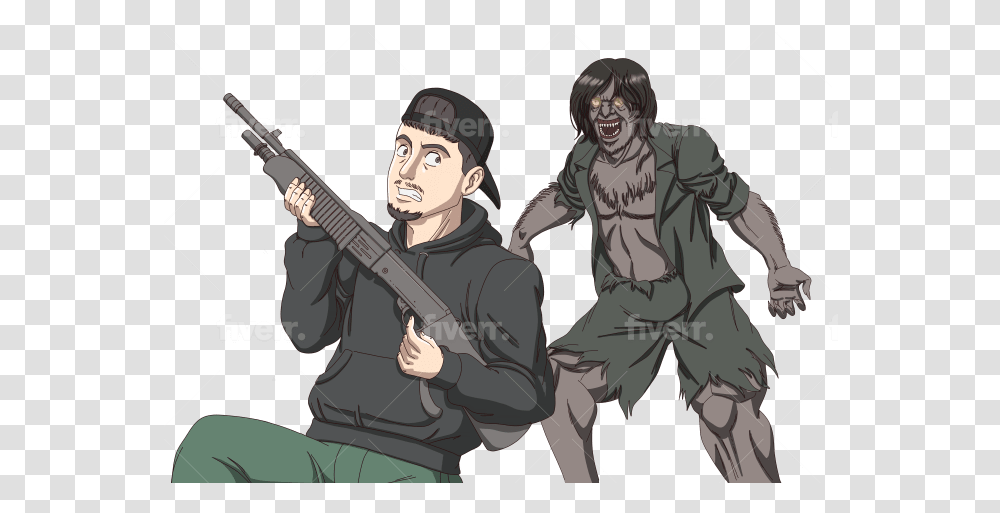 Draw You In 90s Anime Style Zombie, Person, Helmet, Military, Military Uniform Transparent Png