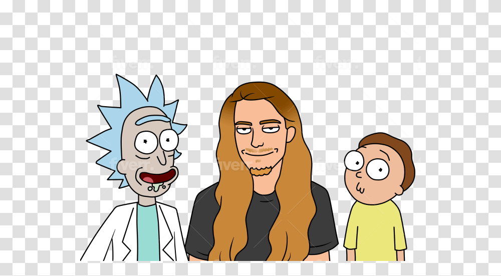Draw You Rick And Morty Style Cartoon, Person, Poster, Face, Crowd Transparent Png