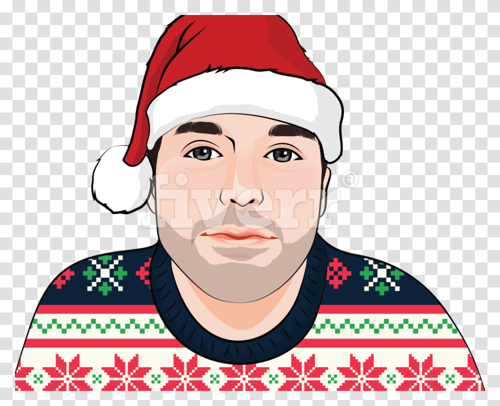 Draw Your Picture Wearing The Ugly Christmas Sweater, Face, Person, Human, Helmet Transparent Png