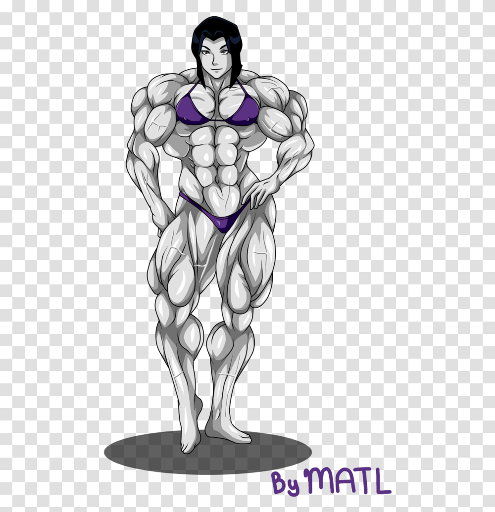 Drawing Abs Muscular Person Teen Titans Raven Muscle, Human, Hand, Corridor, Alien Transparent Png