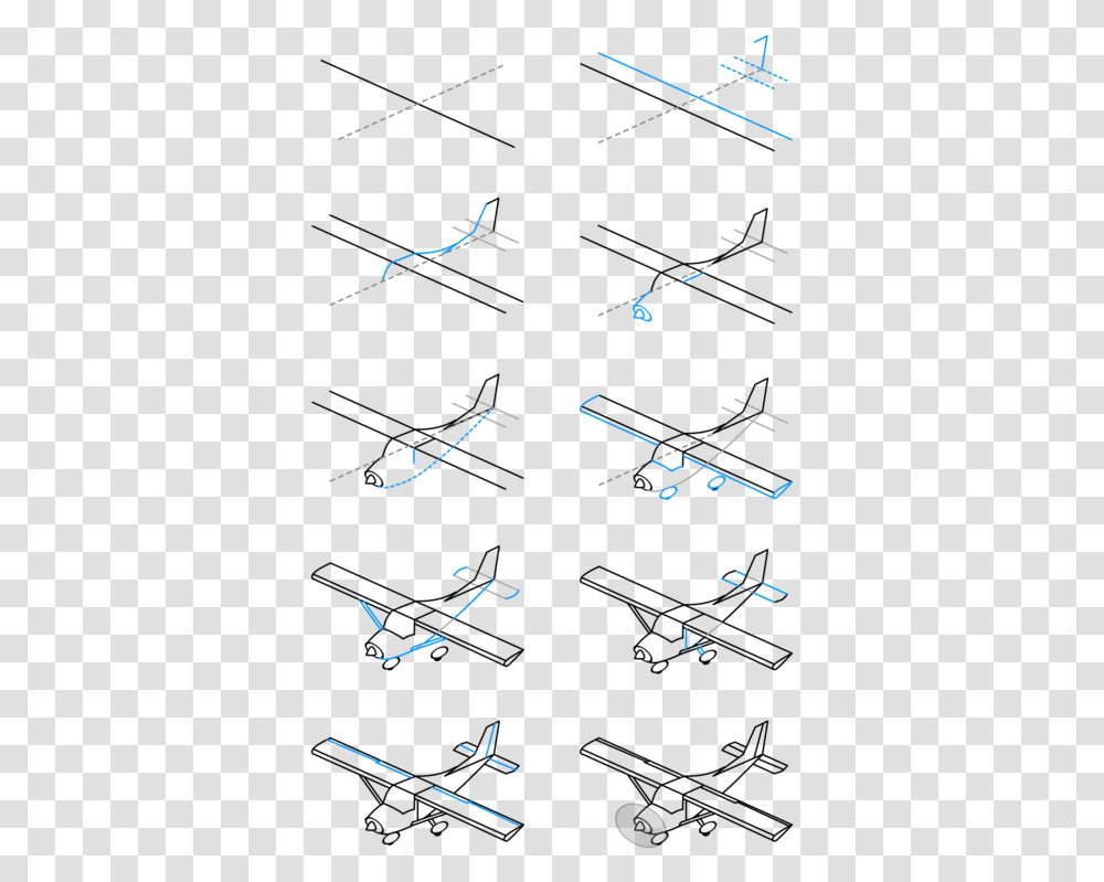 Drawing Airplane Cartoon Aeroplane Drawing Step By Step, Lighting, Nature, Outdoors, Plot Transparent Png
