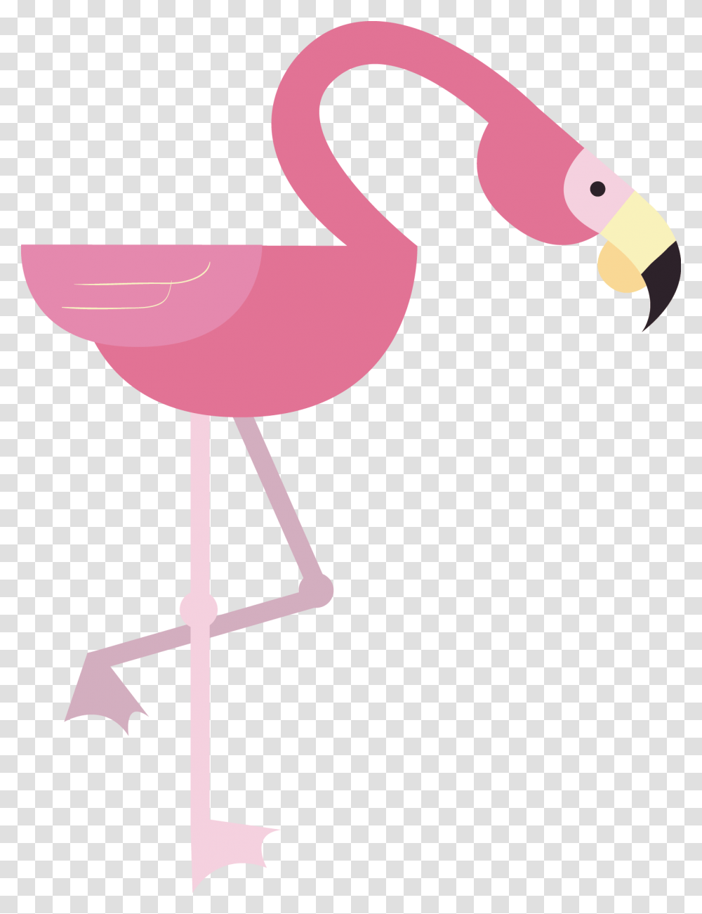 Drawing Animation Style Flamingos Cch V Con Hng Hc, Bird, Animal, Lamp, Hammer Transparent Png