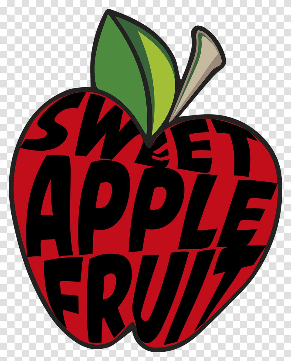 Drawing Apple Fruit Text Red Leaf Delicious Apple, Plant, Word, Dynamite, Weapon Transparent Png