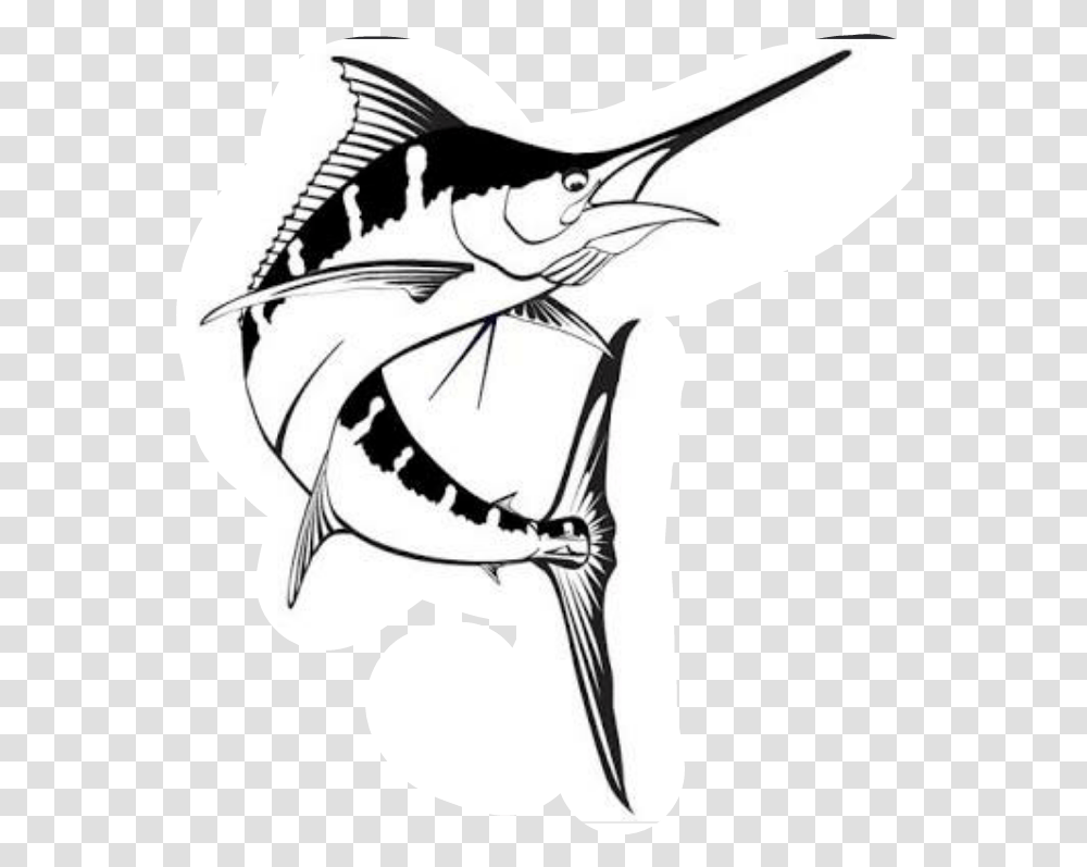 Drawing Billfish Marlin Fishing Marlin Fish Drawing, Animal, Bird, Sea Life, Stencil Transparent Png