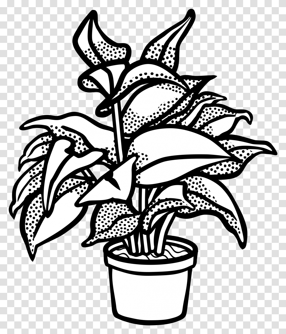 Drawing Black And White Clip Art Black And White Plant, Floral Design, Pattern, Stencil Transparent Png