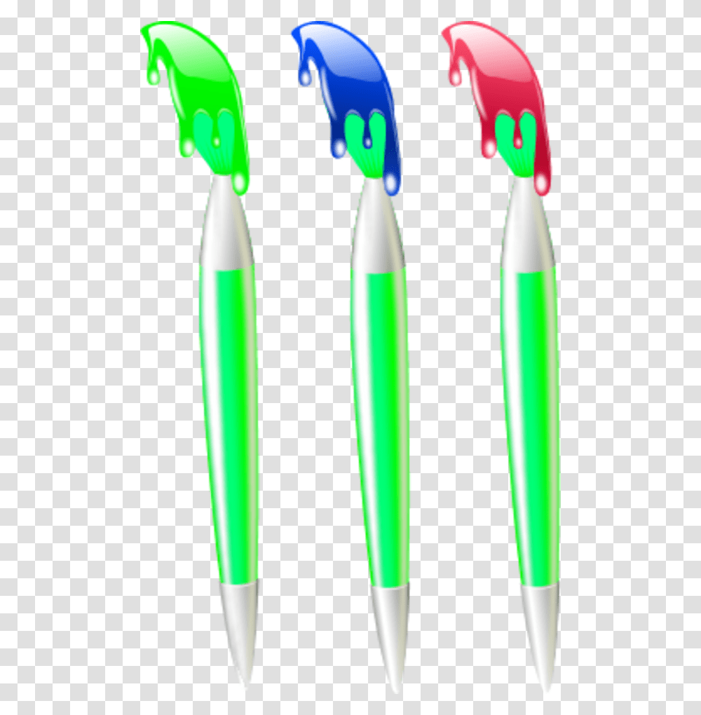 Drawing Brushes With Wet Paint, Toothbrush, Tool, Baseball Bat, Team Sport Transparent Png