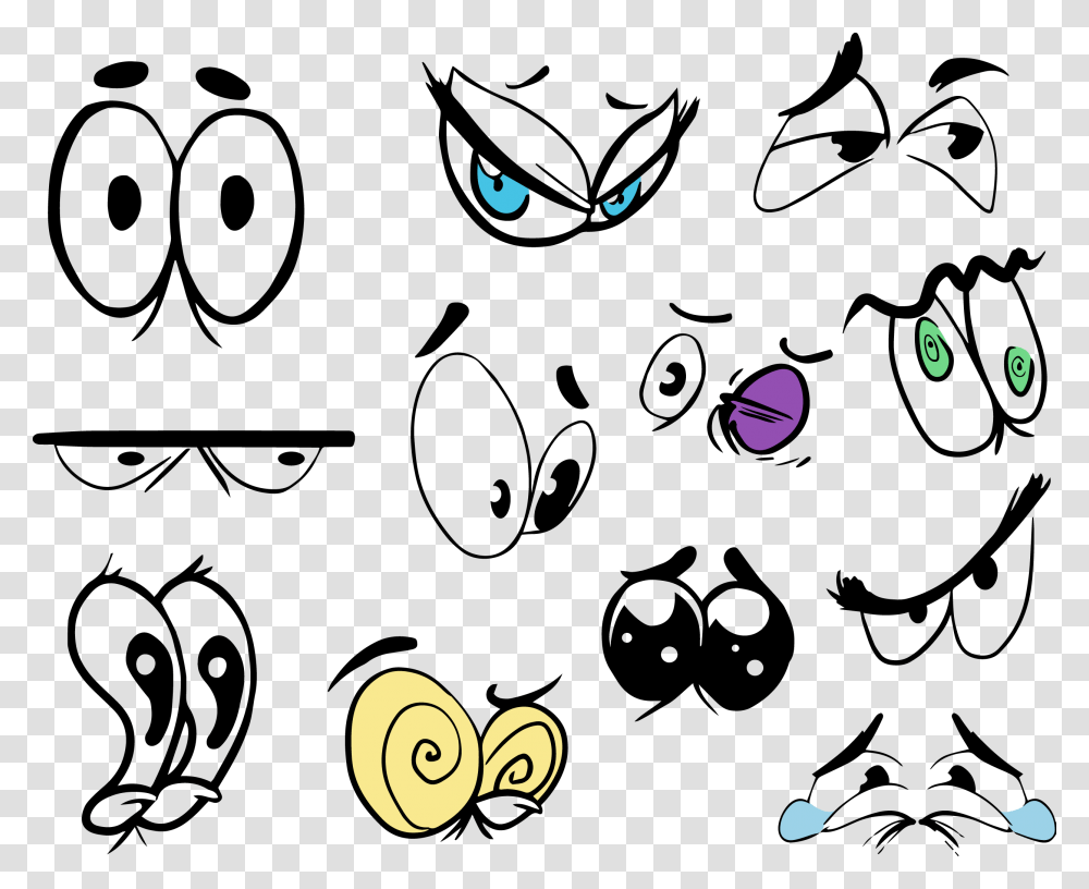 Drawing Cartoon Animation Eye Cartoon Animated Eyes Drawing, Stencil, Doodle, Pattern, Bird Transparent Png
