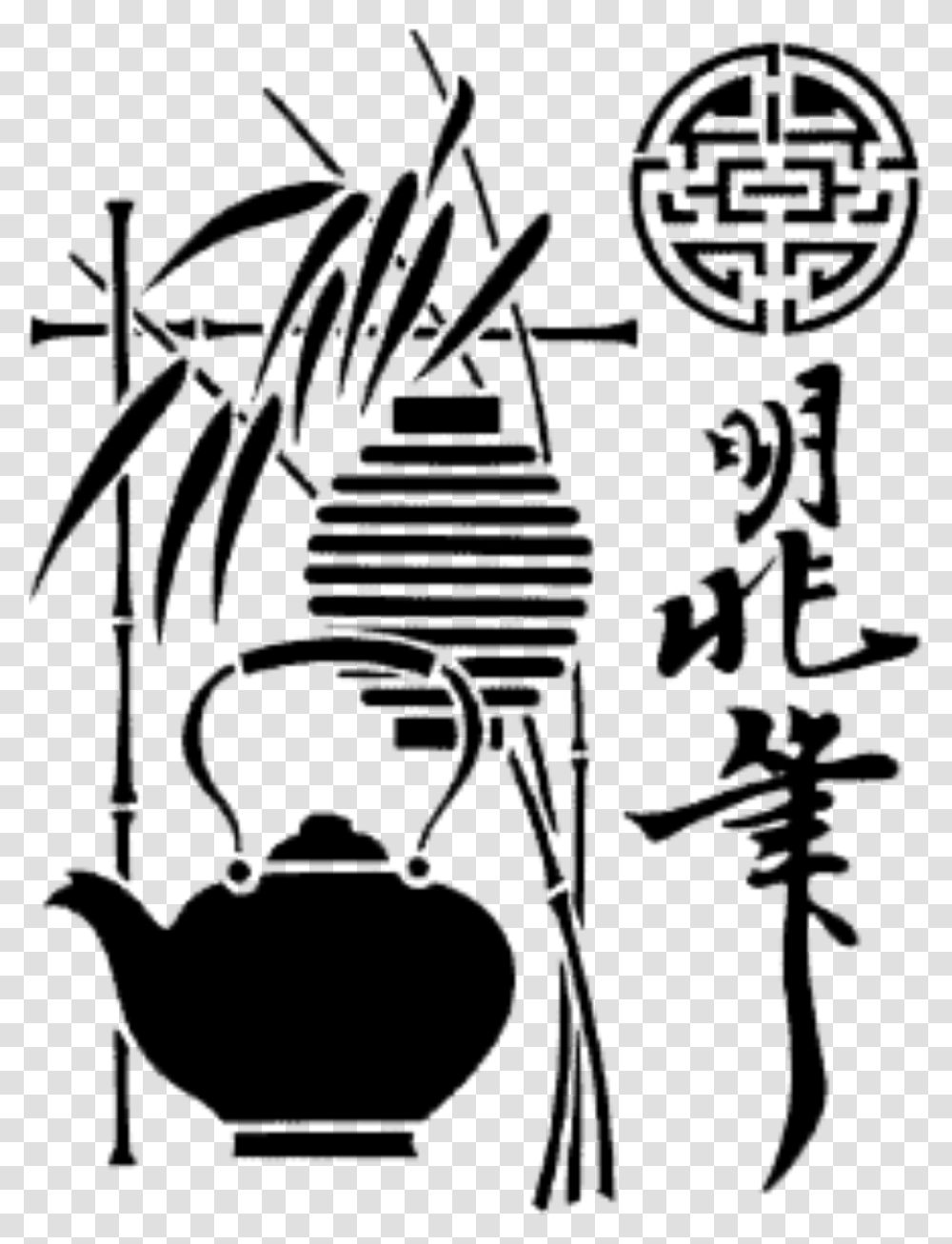 Drawing Chinese Japanese Stencils For Wall Japan, Gray, World Of Warcraft Transparent Png
