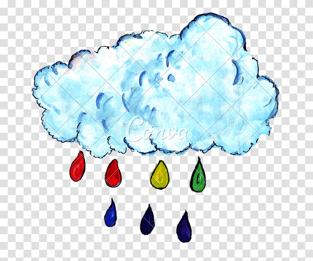 Drawing Cloud Rainbows Cloud Drawing With Rainbow, Animal, Balloon, Invertebrate, Sea Life Transparent Png
